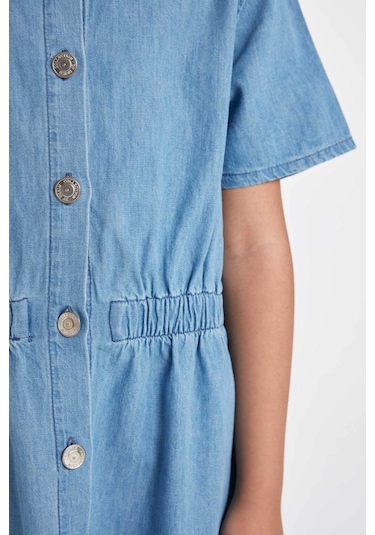 DeFacto Kız Çocuk Kısa Kollu Yazlık Jean Elbise D3369A824HSNM28 DeFacto Kız Çocuk Kısa Kollu Yazlık Jean Elbise D3369A824HSNM28