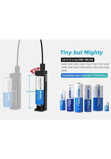 Xtar Mc1 Universal Li-ion 18650 Pil Şarj Cihazı 1amper