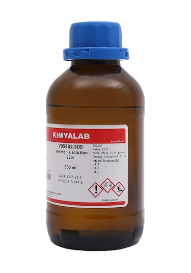 Amonyak - Amonyum Hidroksit %25 - Ammonium Hydroxide 500 ML