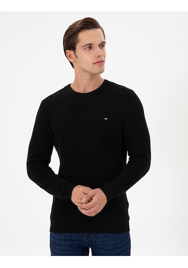 U.S. Polo Assn. Erkek Slim Fit Bisiklet Yaka Siyah Basic Kazak 50298282-VR046 U.S. Polo Assn. Erkek Slim Fit Bisiklet Yaka Siyah Basic Kazak 50298282-VR046
