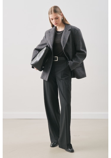 Manuka Norrıs Yün Blazer Ceket Grey Check Aw25ckt00013-9872 Grey Check