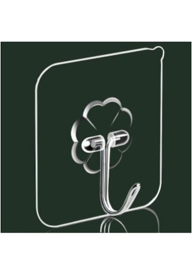 Berev Askı Askılık 5 Adet Güçlü Şeffaf Duvar Askısı Askılığı Yapışkan Vantuz Kanca Mutfak Banyo Aksesuar Şeffaf