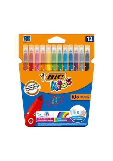 bic kids couleur ultra yikanabilir keceli boya kalemi 12li 13310400