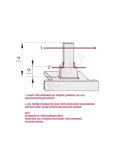 Si-aubi Kol Dili Transfer Elemanı 34mm