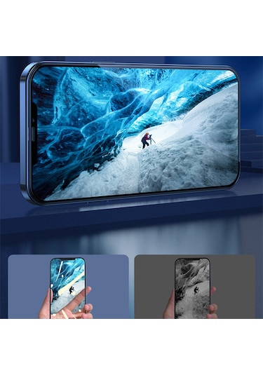 Baseus Apple Uyumlu   iPhone 12 Mini Full Anti Blue Light Koruyucu 2Adet Siyah