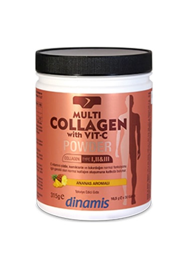 Dinamis Multi Collagen With Vit C Toz Ananas Aromalı 315  Gr