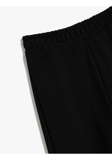 Koton Basic Jogger Eşofman Altı Beli Lastikli Pamuklu Siyah 5wkg40090ak Siyah