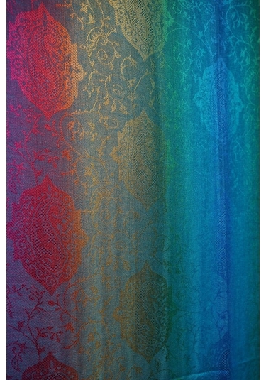 Pashmina Şal - Gökkuşağı Kadın Şal - %100 Paşmina Yünü Saks Mavi