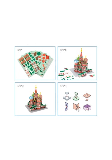 C239H Cubic Fun. St. Basils Cathedral 32 Parça. 3D - 3 Boyutlu Pu