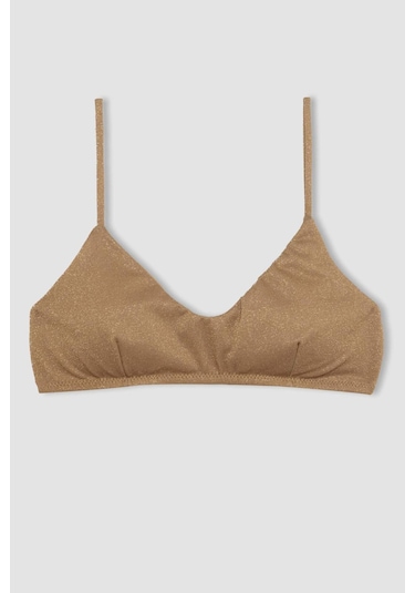 DeFacto Regular Fit Parlak Kumaş Bikini Üstü-Fall in Love C3181AX24SMYL275