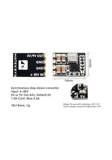 MATEK Micro BEC 6-30V to 5V/9V, 3pcs/pkg