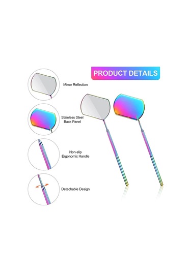 Cbtx Dikdörtgen Kirpik Uzatma El Makyaj Aynası Titanyum Siyah 3'lü