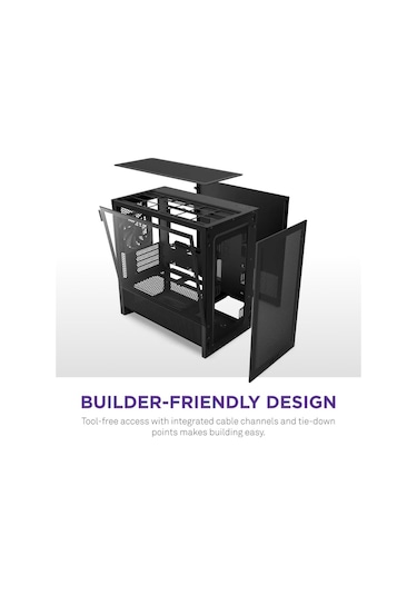 Nzxt H Series H3 Flow Cc-h31fb-01 Matx Siyah Gaming Oyuncu Akak0nzx0058