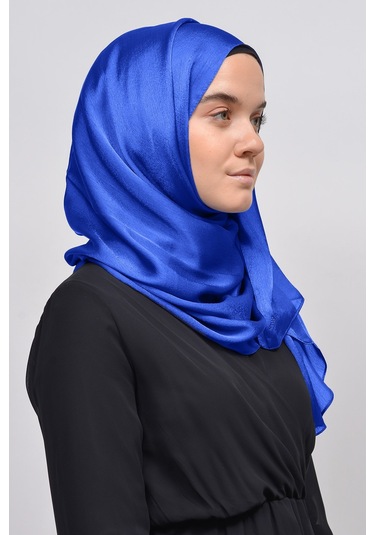 Altobeh Janjan Şık Parlak Saten Dokulu Kadın Tesettür Abiye Şifon Şal - Saks