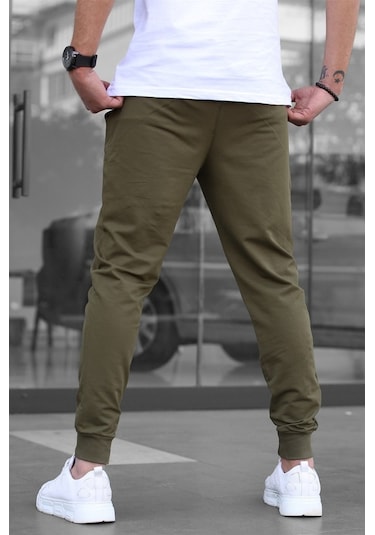 Madmext Haki Paçası Lastikli Erkek Eşofman 4821 Haki