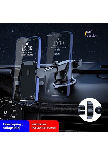 Xuweiwei Uzatılabilir Kollu Tek Tıklamayla Cikarilabilen 360 Derece Donebilen Siyah Vantuzlu Araba Tutucu D46 6 Gps Akilli Telefon Tablet Icin Pvc