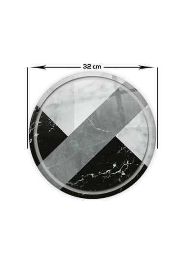 Kanallı Cam Kesme Tablası | Hibrit Mermer | Çap32cm