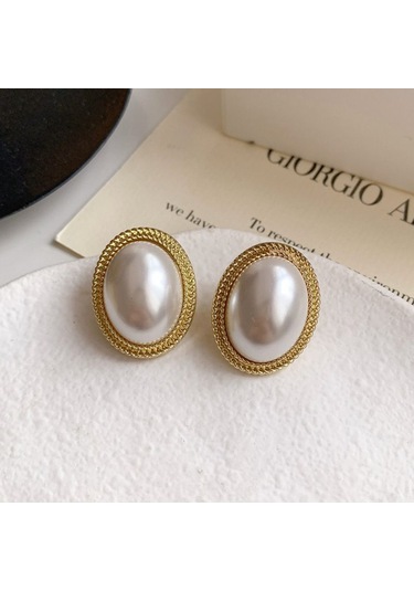 Skycity Gece Tarzınızı Şımartan İnci Ve Kristal Küpe Seti Zarafetin Simgesi Gold