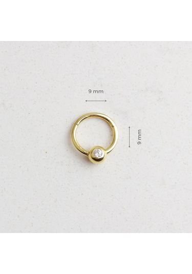 Glorria Altın Tektaş Halka Piercing Sarı