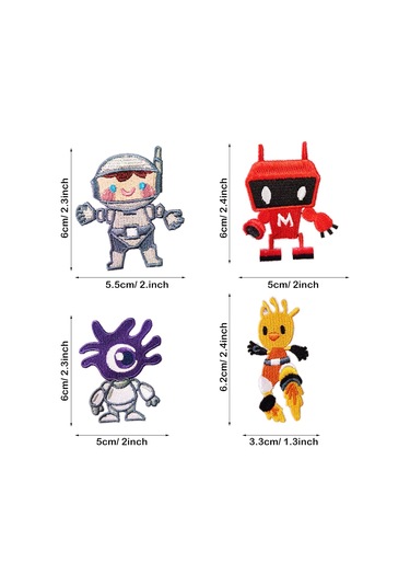 Ütüyle Yapışan Yamalar, 12 Robot Ütüyle Yapışan Yama, Giysi, Tişört, Kot Ceket İçin Dikilen Yamalar