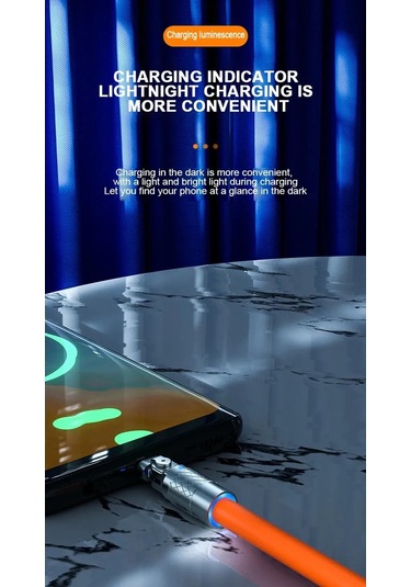 120 W Hızlı Şarj Usb Tip C Kablo 180 Derece Dönme Dirsek Kablosu Oyun İçin Mavi 2m