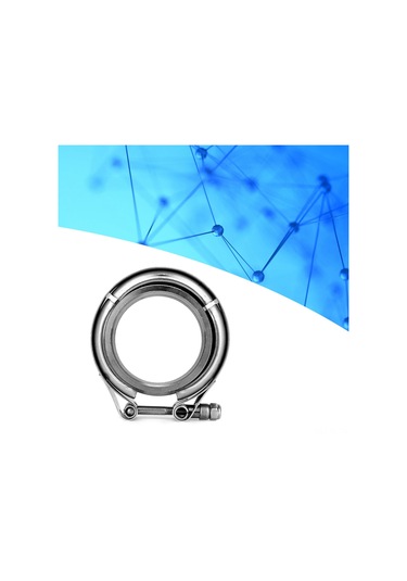 Lemestar Turbocu Otomobil Egzos Borusu İçin 304 Paslanmaz Çelik V-tipi Klips + 2 Adet Flanş Seti 2.5 İnç, Evrensel Uyumlu