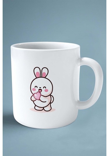 Sevgililer Günü Sevgili Kişiye Özel Baskılı Kupa Bardak Çift Taraflı Baskı Model 30 Kuyruk Çok Renkli