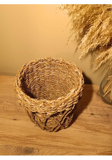 Hasır Kalın Örgü Dekoratif Tasarım Saksı
