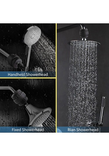 Dofolink 20 Aşama Filtreli Duş Filtresi - Klor Ve Ağır Metal Giderici, Siyah Mat, Evde Kolay Kurulum, Tüm Duş Basınçlarına Uyumlu