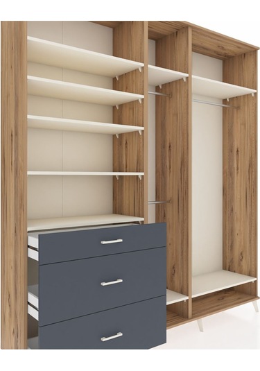 Hyperion Dolap 9 Raflı 3 Çekmeceli 3 Askılı 220x44x243 Çam-aytaşı/antrasit Aytası/antrasıt Hyperion Dolap 9 Raflı 3 Çekmeceli 3 Askılı 220x44x243 Çam-aytaşı/antrasit Aytası/antrasıt