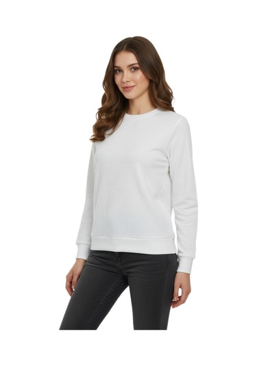 Linsolita Kadın Sıfıryaka Sweatshirt Bgl-st05116 Beyaz