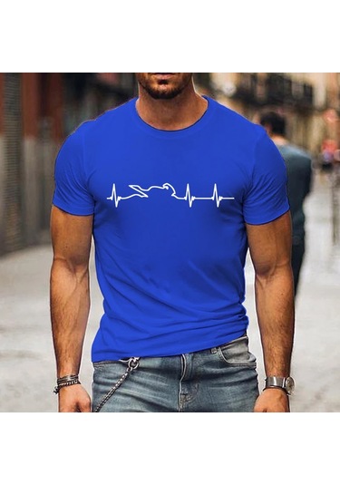 Snapbuy Erkekler İçin Dağ Motosiklet Kalp Atışı Tshirt - Komik Açık Macera T-shirt Kısa Kollu Gömlekmavi Mavi