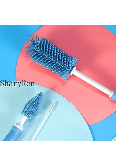 Sıcak 1 Takım Şişe Temizleme Fırçası Yumuşak Silikon Süt Şişesi Fırçası Bebek Emzik Bardağı Meme Temizleme Fırçaları Seti Mutfak Temizleme Aracı