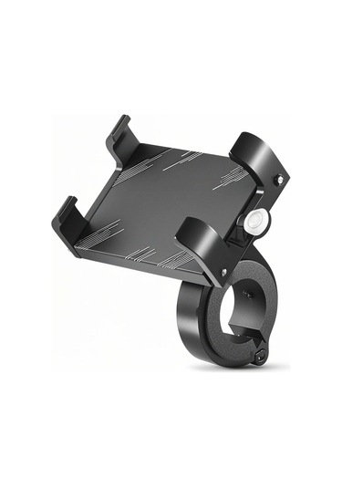 Springsun Bisiklet Ve Motosiklet İçin Güvenli Alüminyum Telefon Tutucu - Tip D Siyah