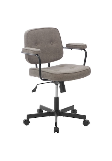 Button Çalışma Sandalyesi Kumaş - Koyu Vizon 62x77-87x60 Cm Bej