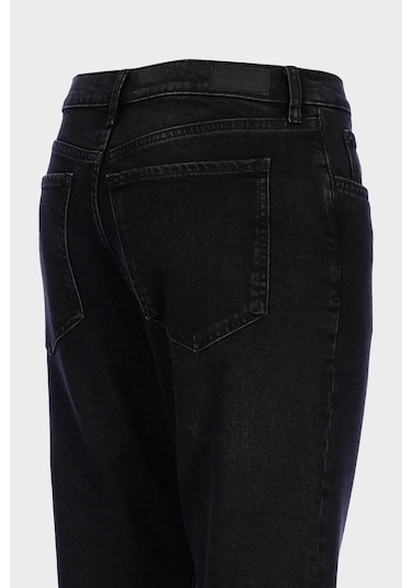 Sydney Büyük Beden Antrasit Normal Bel Patı Düğmeli Slim Straight Jean Pantolon C 4529-077 Antrasit