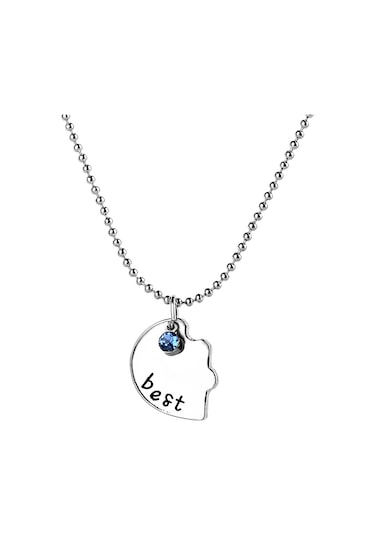 Bff Arkadaşlık Taşlı Kalpli Kolye Best Friends Forever Kolyesi Gümüş