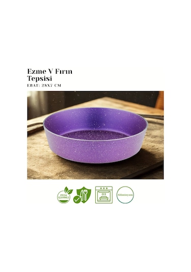 28 Cm Granit Ezme V Fırın Tepsisi - Violet Violet