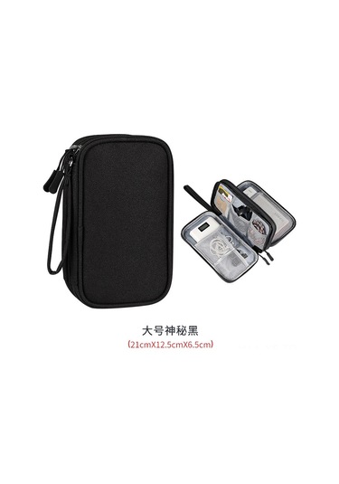 Yifomall Büyük Boy Siyah Korumalı Çanta: Switch, Veri Kablosu, Usb, Kulaklık Kutusu, Taşınabilir Şarj Cihazı Ve Disk İçin Dayanıklı Dokulu Saklama Çantası