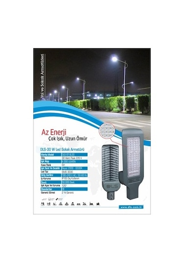 30w Led Yol Sokak Armatür Dls Park Bahçe Çevre Site Bina Dış Meka
