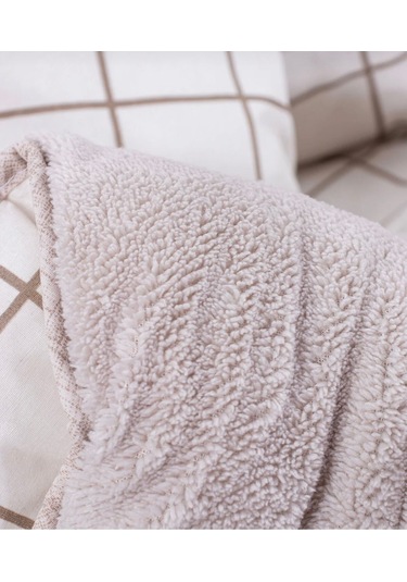 Tek Kişilik Lüx Çift Taraflı Pufidik Desenli Wellsoft Yorgan 155x215 + 1 Adet Yastık Kılıfı Açık Bej