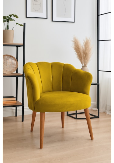 Papatya Berjer - Modern Tekli Koltuk - Babyface Kumaş - Sarı