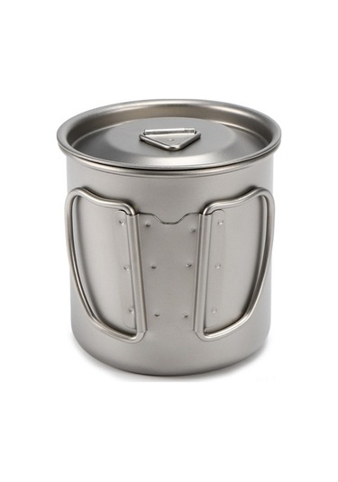 Pazly Ultralight Titanyum Pratik Katlanabilir Kamp Piknik Mug 750ml 400ml Gümüş Gümüş