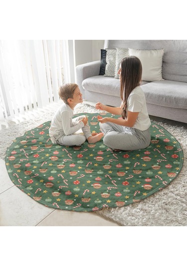 Noel Desenli 47 İnç Yuvarlak Flanel Battaniye, Yetişkin Ve Çocuk İçin, Yumuşak, Rahat Ve Hafif Noel Ayı Süs Eşyası