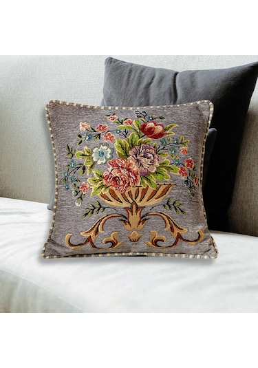 Suntek 48x48cm Makinede Yıkanabilir Dekoratif Yastık Gri Gri