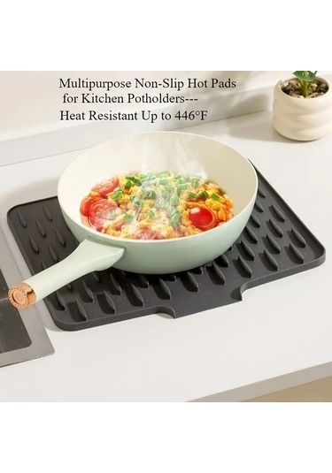 Trendooze Gaojunshop01 Kaymaz Siyah Silikon Altlık 15.75x12.6 Isıya Dayanıklı Mutfak Ürünü