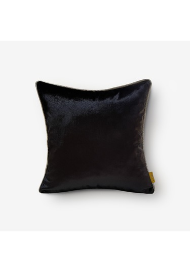 "black" Düz Kadife Dokulu Kırlent - 45x45 Siyah