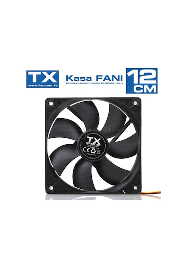 Tx 12Cm Siyah Sessiz Kasa Fanı 3Pin Molex Txccf12Bk