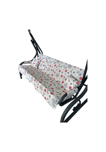 Lüks Duck Vip Salıncak Minder Seti 3 Kişilik Süngerli Tenteli Çok Renkli