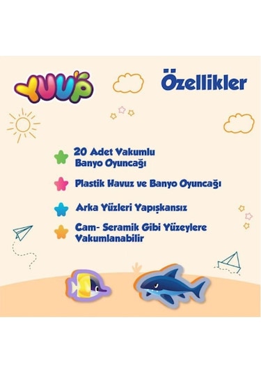 Çocuklar İçin Eğlenceli Banyo Keyif Seti - 21 Parça Deniz Canlıları